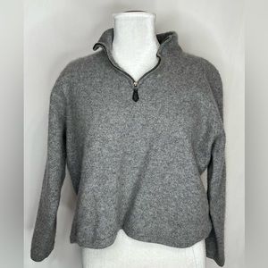 Daniel Bishop Women’s Cashmere 3/4 Zip Cropped Pullover Sweater Size L